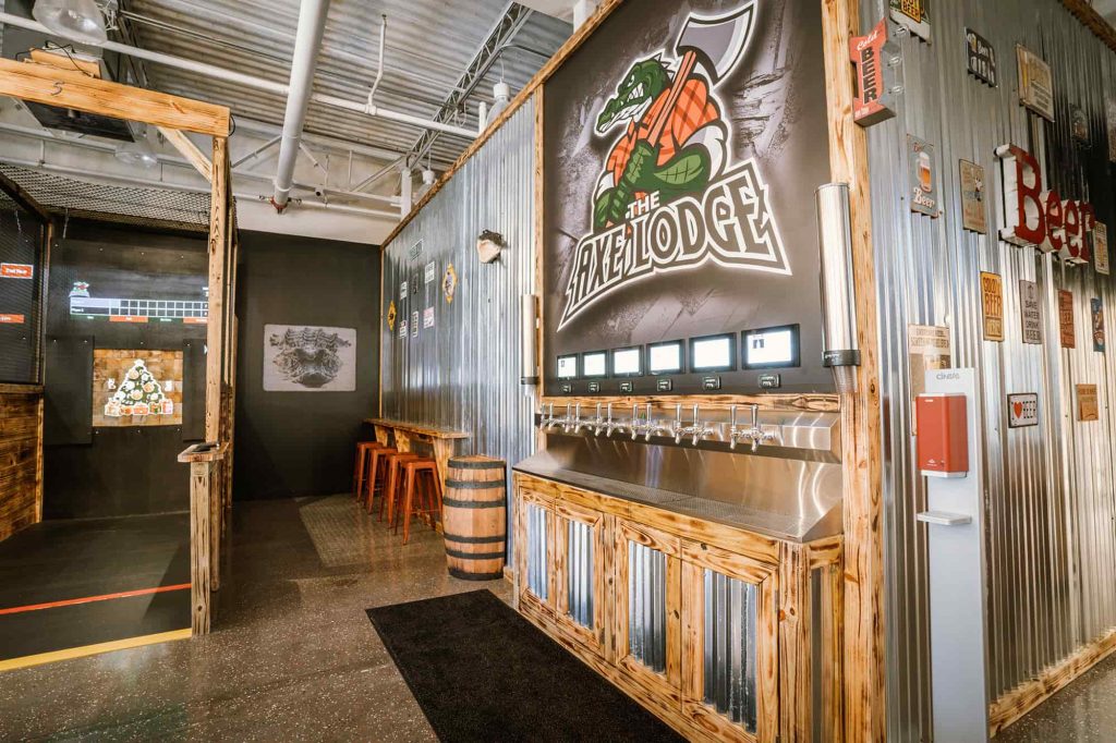 Axe throwing premier venue at The Axe Lodge in Naples, FL
